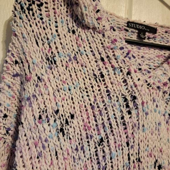 Studio by JPR Chenille Hoodie Sweater Knit Lavender Long Sleeve Size Large - Picture 2 of 6